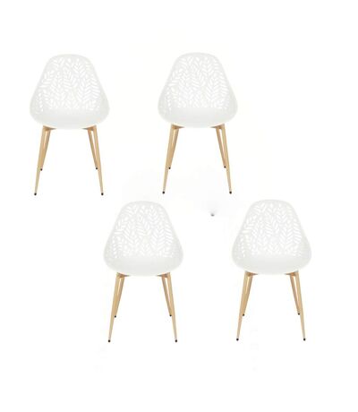 Lot de 4 chaises d'extérieur Calvi en polypropylène - Blanc