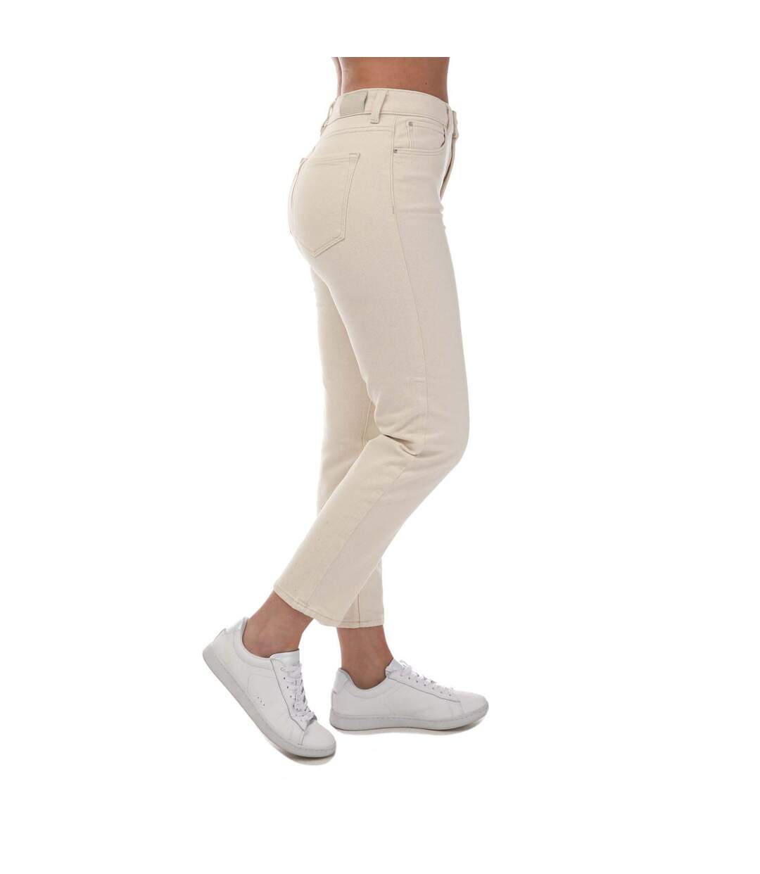 Womens/ladies Emily High Waist Straight Jeans White Only-2