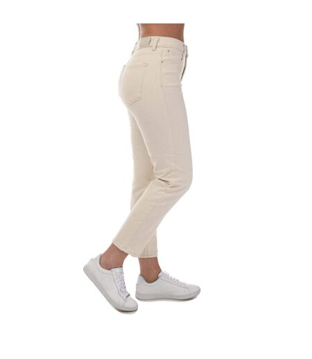 Womens/ladies Emily High Waist Straight Jeans White Only