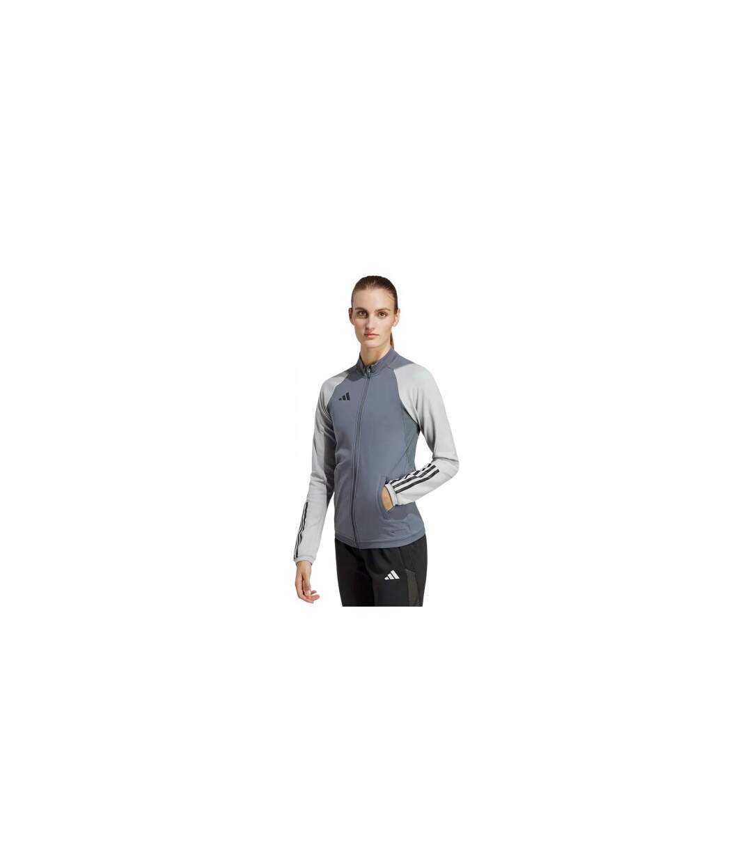 Womens/ladies Tiro 23 Logo Track Jacket Grey Adidas-1