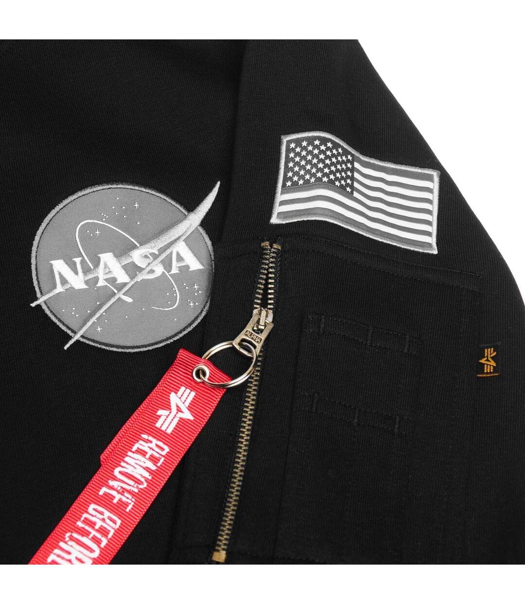 Unisex Adult Nasa Cotton Blend Sweatshirt Black Alpha-3