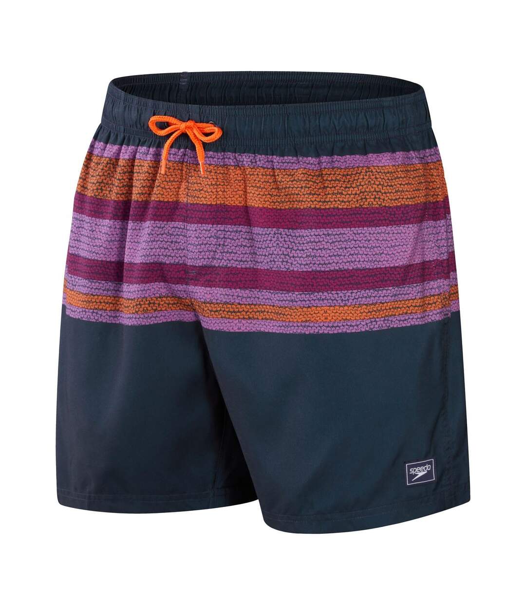 Mens Placement Leisure Swim Shorts Navy Orange Speedo-1