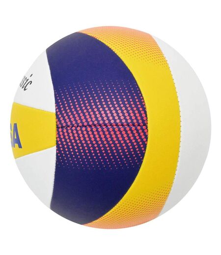 Ballon De Volley-ball Beach Classic Bv551c Taille 5 Blanc Bleu Jaune Mikasa