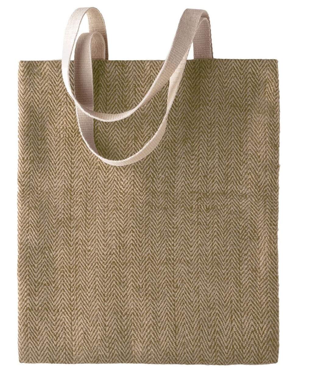 sac en toile de jute teint - KI0226 - vert militaire et naturel-1