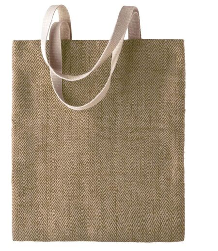 sac en toile de jute teint - KI0226 - vert militaire et naturel