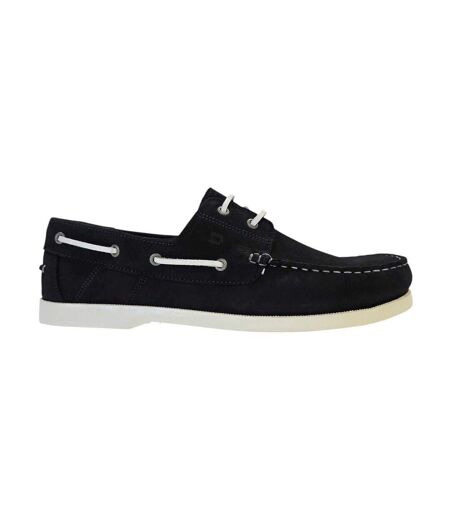 Mens Monteiro Leather Boat Shoes Navy Nicholas Deakins