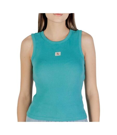 Débardeur turquoise femme calvin klein jeans label - l