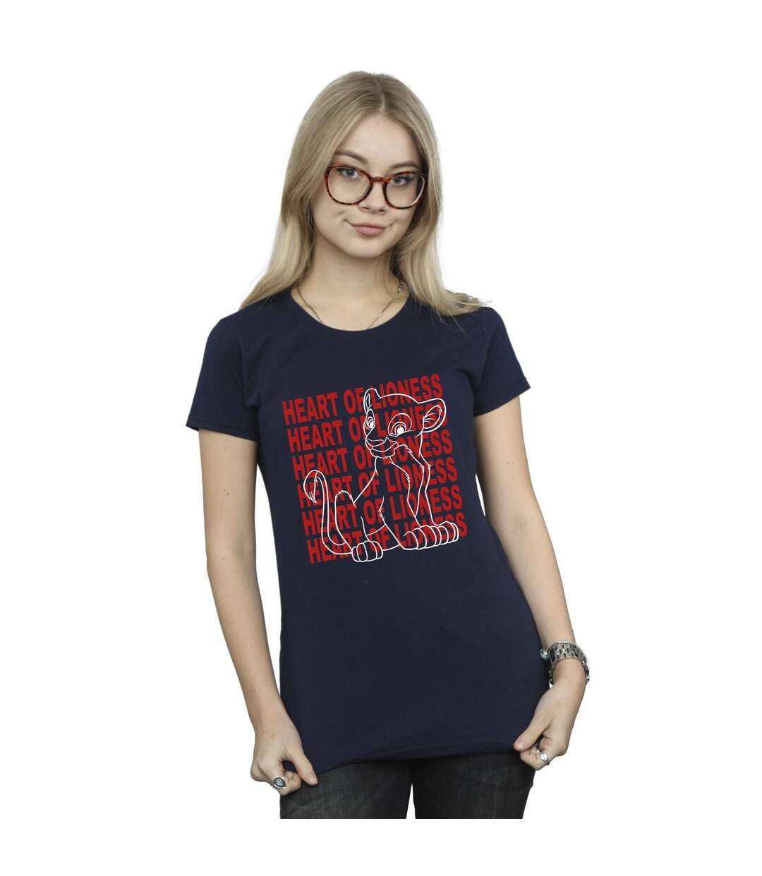 Disney T-shirt en coton Femme/Ladies The Lion King Heart Of A Lioness (Bleu marine) - UTBI25225-2