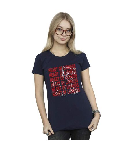 Disney T-shirt en coton Femme/Ladies The Lion King Heart Of A Lioness (Bleu marine) - UTBI25225