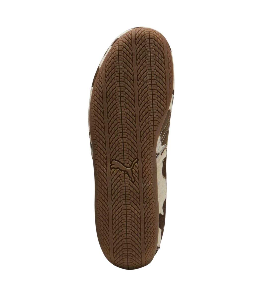 Womens/ladies Speedcat Cow Print Low Cut Trainers Beige Brown Puma-4