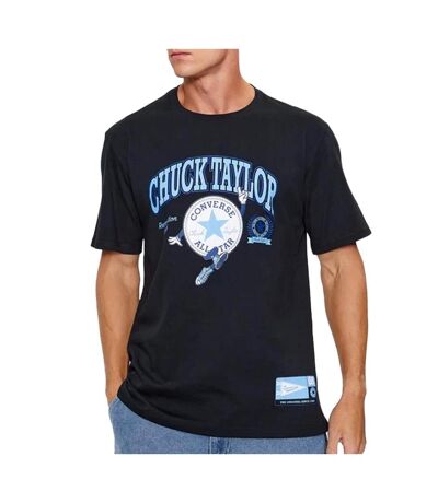 T-shirt noir homme converse chucks retro collegiate - l