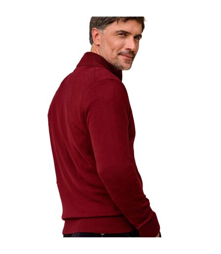 Mens Cashmere Zip Neck Jumper Windsor Wine WoolOvers