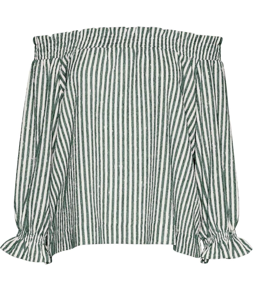 Blouse Épaules Dénudées Motif/style À Rayures Femme Blanc Neige Vero Moda-2