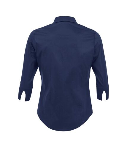 SOLS Womens/Ladies Effect 3/4 Sleeve Fitted Work Shirt (Dark Blue) - UTPC339