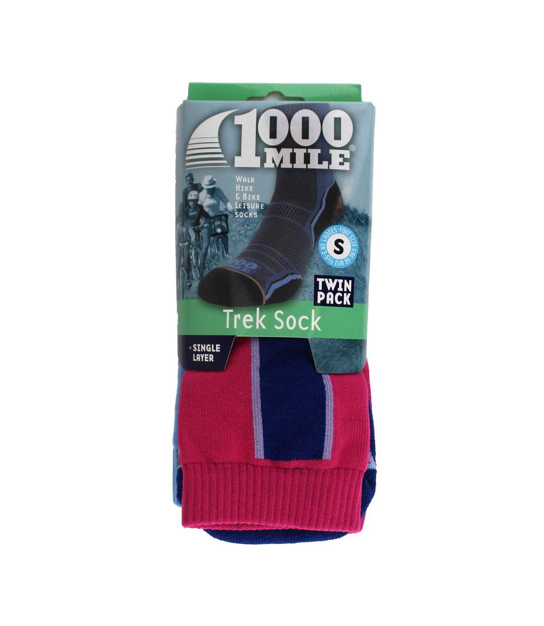 2 Pack Single Layer Trek Socks - Women's Socks Twin Pack-2