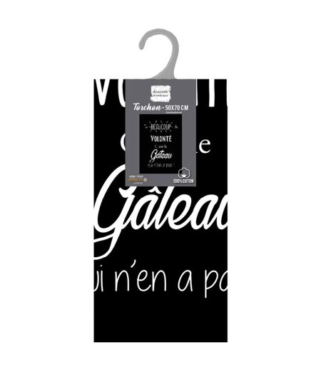 Torchon de Cuisine Gourmandise 50x70cm Noir