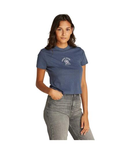 Haut Court Motif/style Logo Varsity Femme Bleu Marine Foncé Tommy Jeans