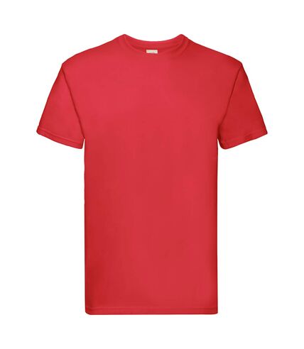 Fruit Of The Loom Mens Super Premium Short Sleeve Crew Neck T-Shirt (Red)