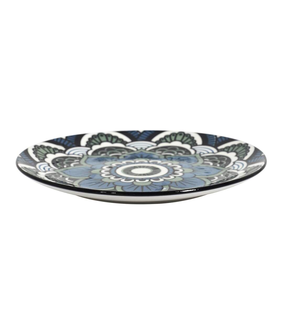 Lot de 6 Assiettes à Dessert Mandala 19cm Bleu-2