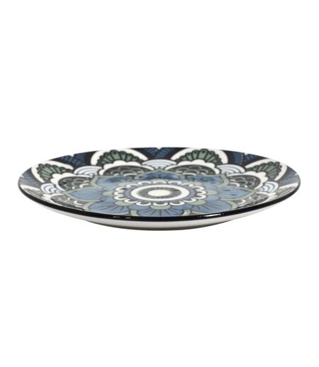 Lot de 6 Assiettes à Dessert Mandala 19cm Bleu