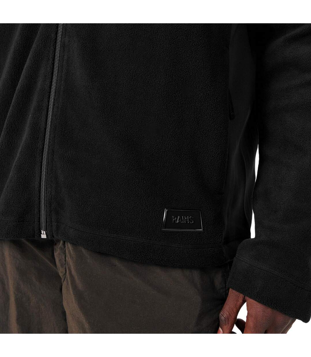 Mens Sintra Colour Block Hooded Fleece Jacket Black Rains-4