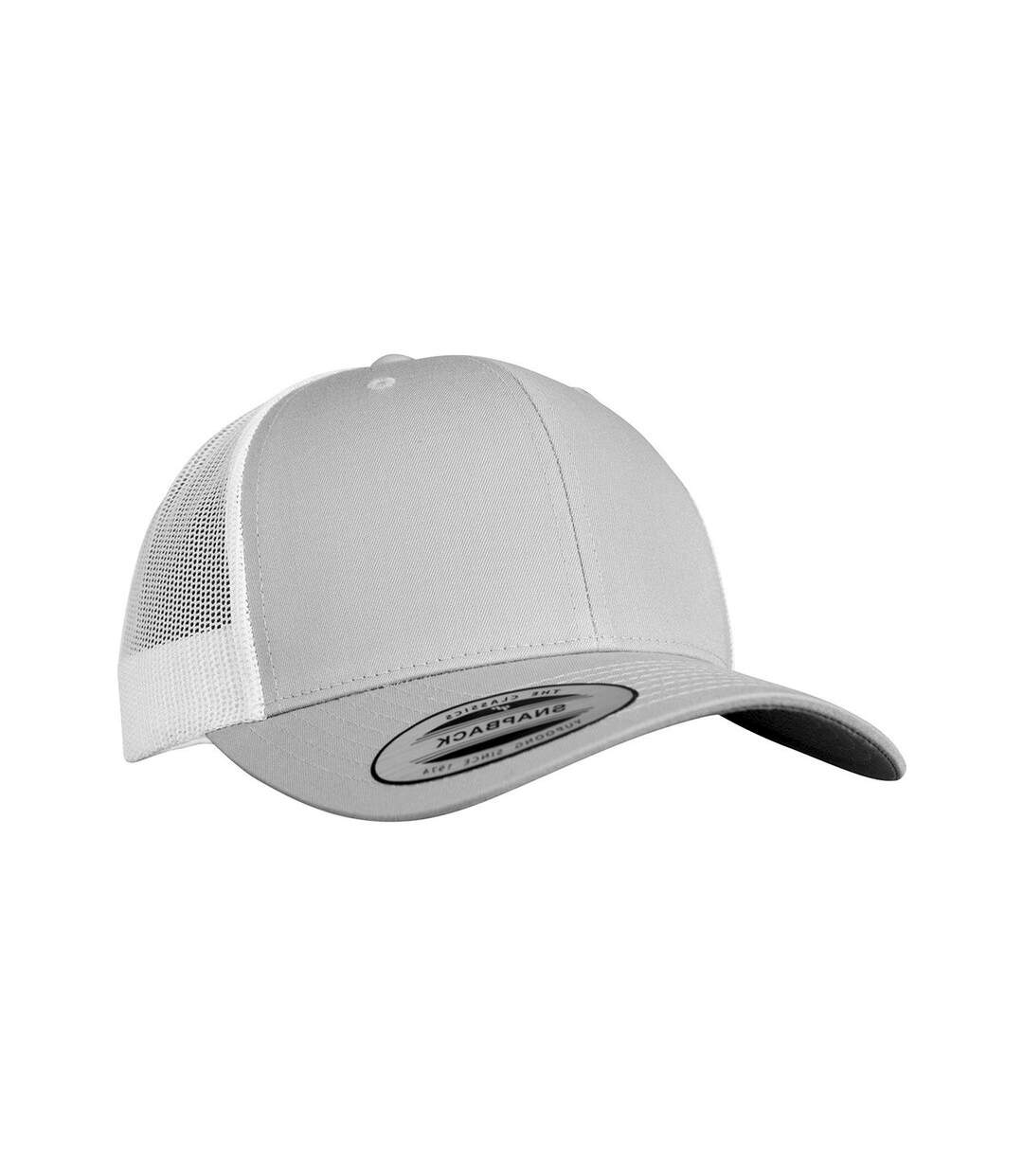 Casquette trucker retro adulte argenté / blanc Flexfit-2