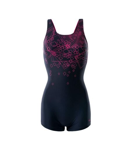 Maillot De Bain 1 Pièce Qarakuma Femme Noir Framboise Rose Vif Aquawave
