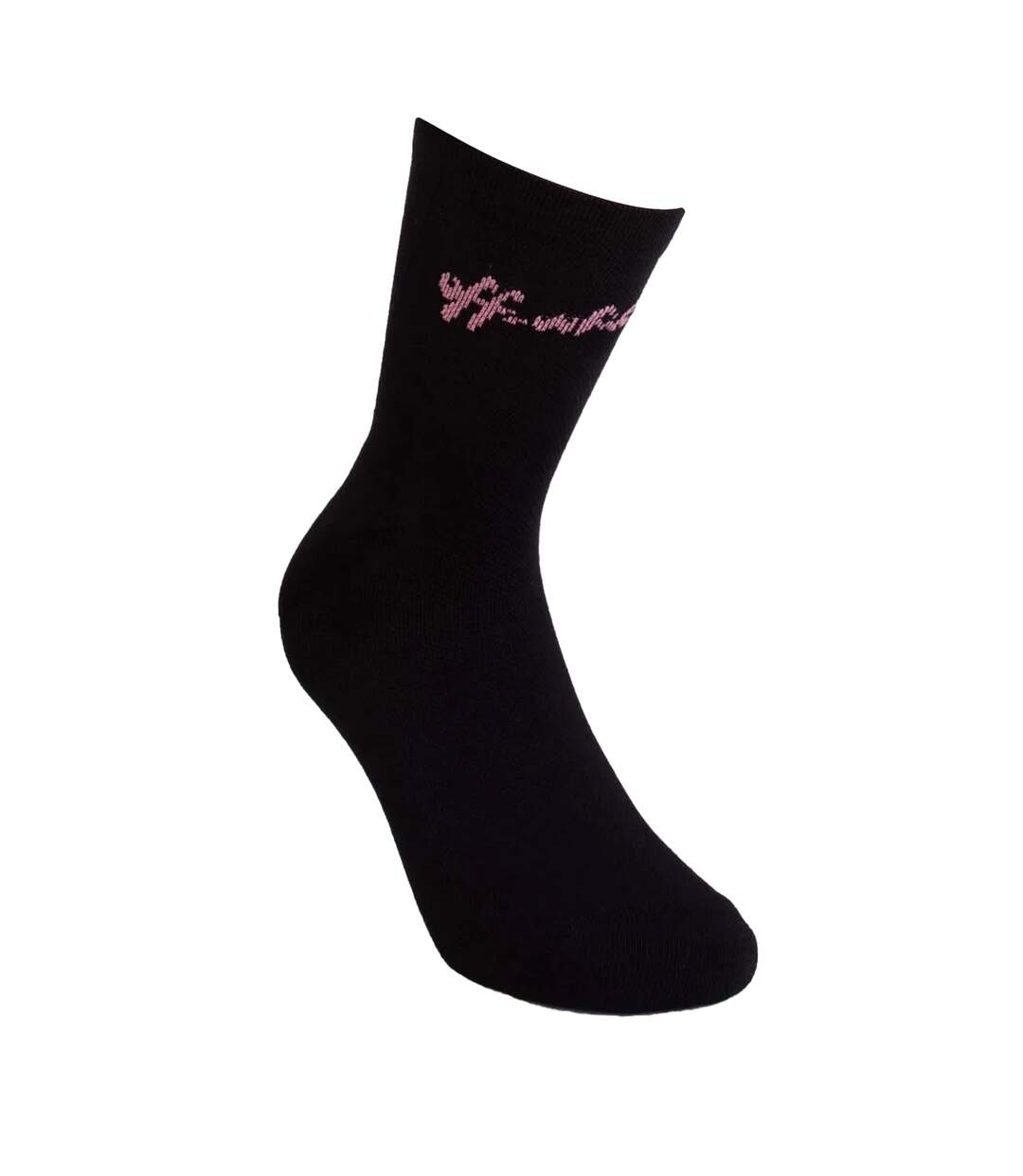 Womens/ladies Script Logo Socks Black Pink Off White-1