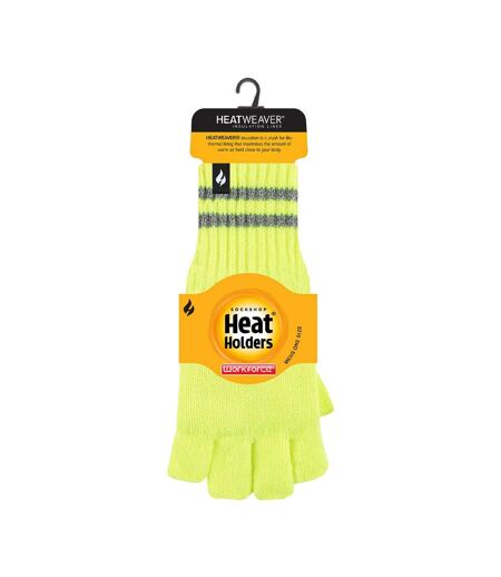 Heat Holders - 1 Paire Homme Gants Demi Doigt Hiver Thermique Polaire