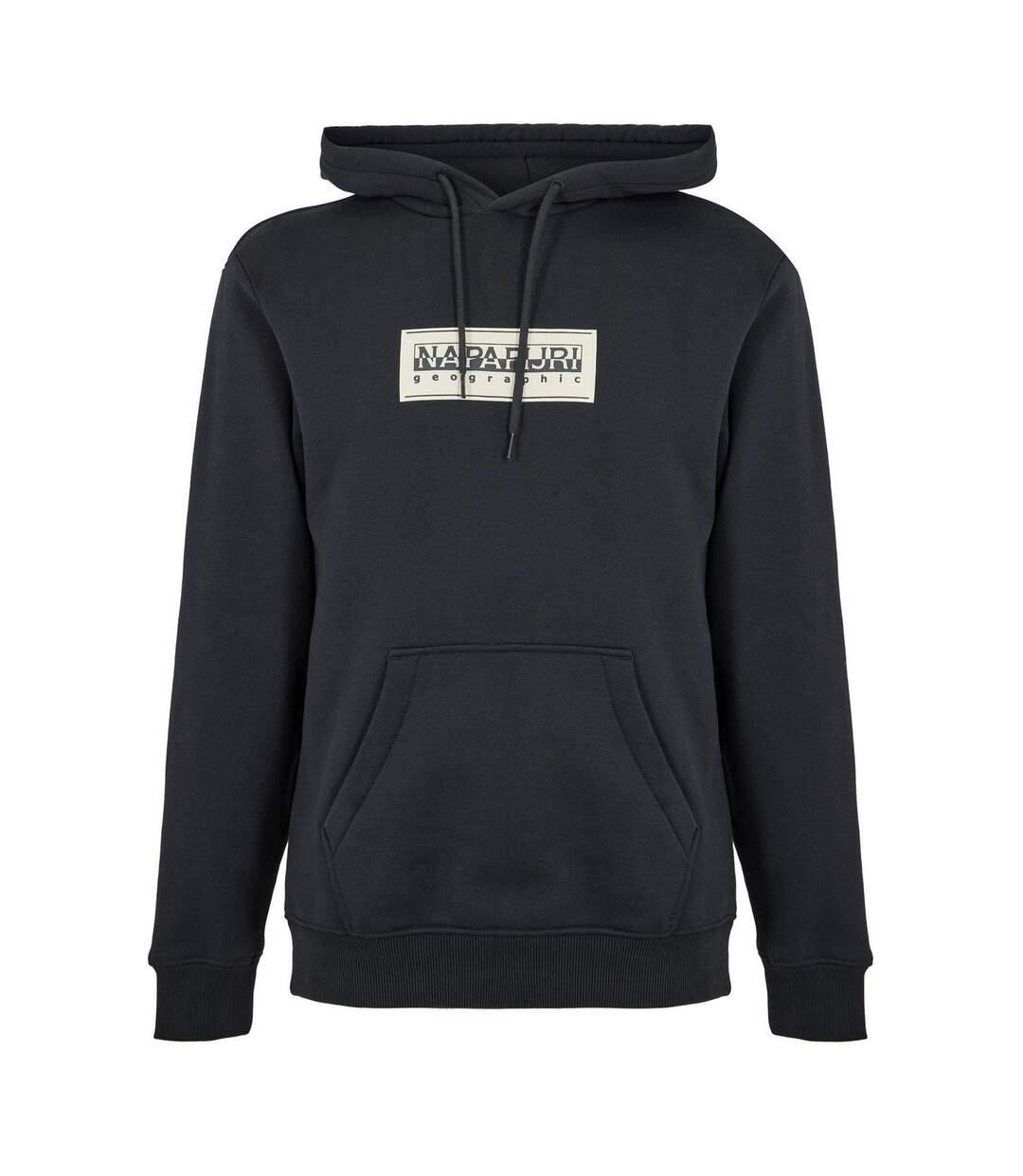 Mens Box Logo Cotton Loose Fit Hoodie Blue Napapijri-1