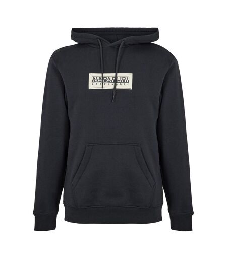 Mens Box Logo Cotton Loose Fit Hoodie Blue Napapijri