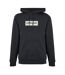 Mens Box Logo Cotton Loose Fit Hoodie Blue Napapijri-1