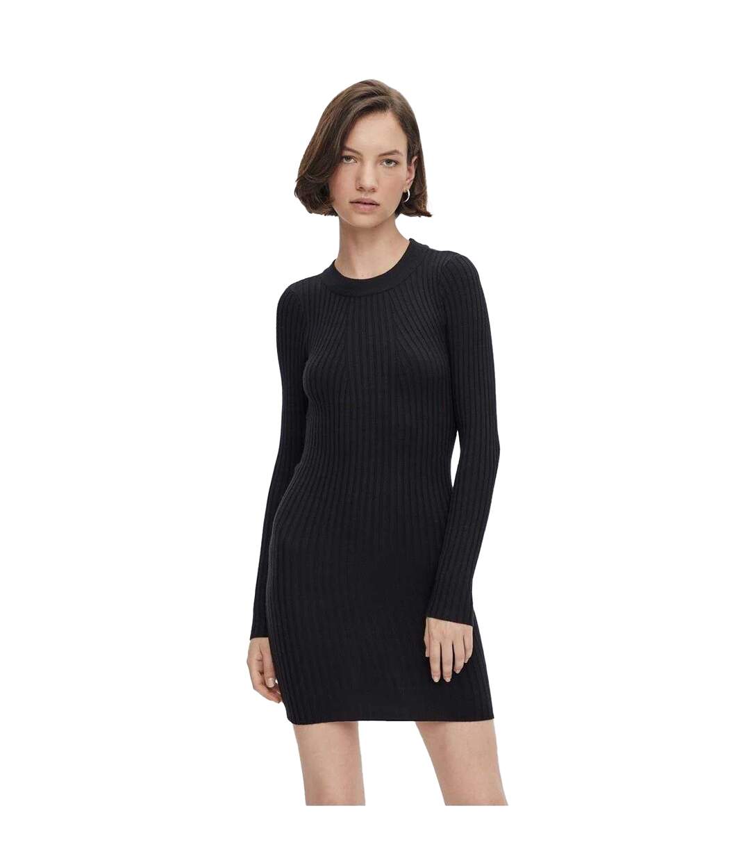 Womens/ladies Mini T-shirt Dress Black Pieces-1
