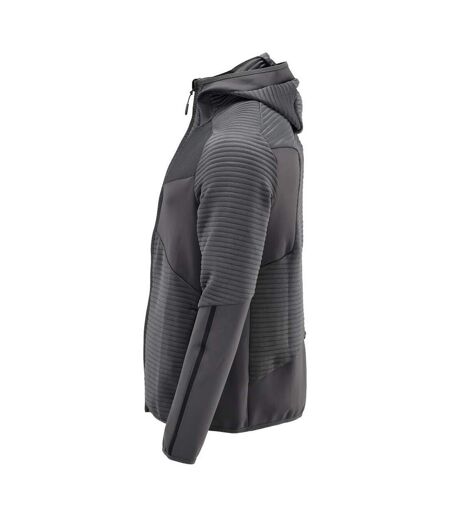 Mens Customised Hooded Fleece Jacket Stone Grey Mascot