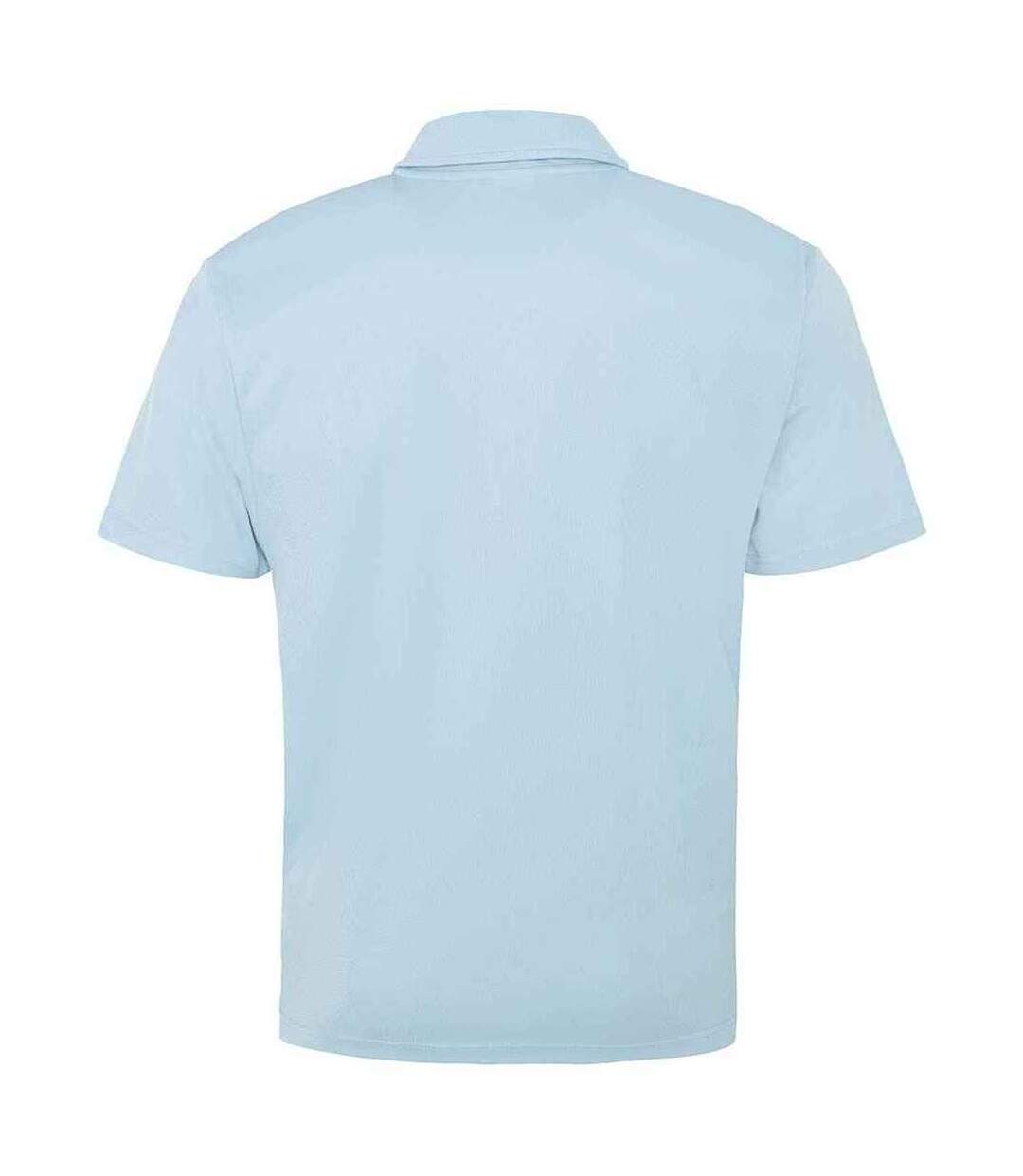 Mens moisture wicking polo shirt sky blue AWDis Cool