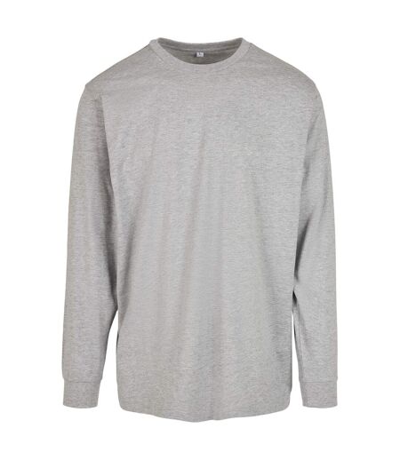 T-shirt Manches Longues Adulte Gris Chiné Build Your Brand