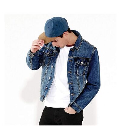 Lot De 2  Casquettes En Imitation Cuir Suédé Adulte Bleu Denim Beechfield