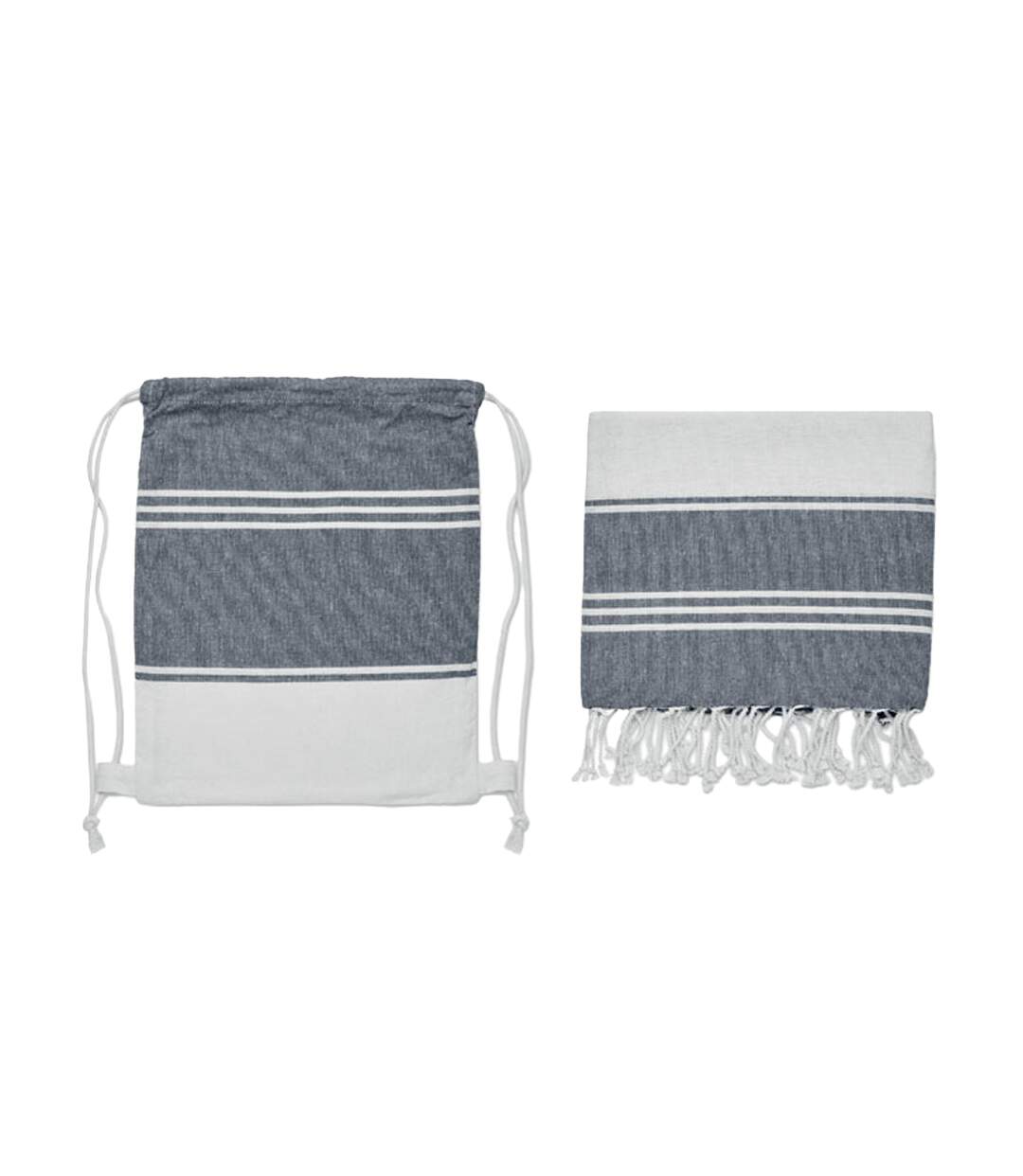 Hammam Towel Drawstring Bag Set One Size Blue MidOcean-2