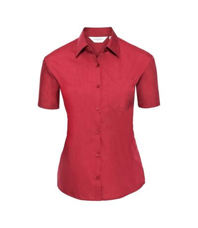 Womens/ladies poplin easy-care shirt classic red Russell Collection