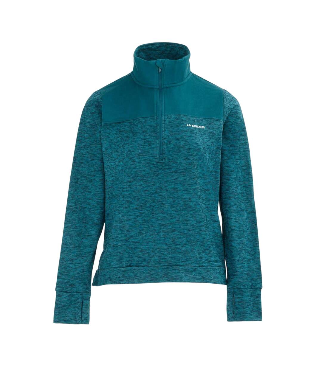 Womens/ladies Half Zip Sweatshirt Green LA Gear-1