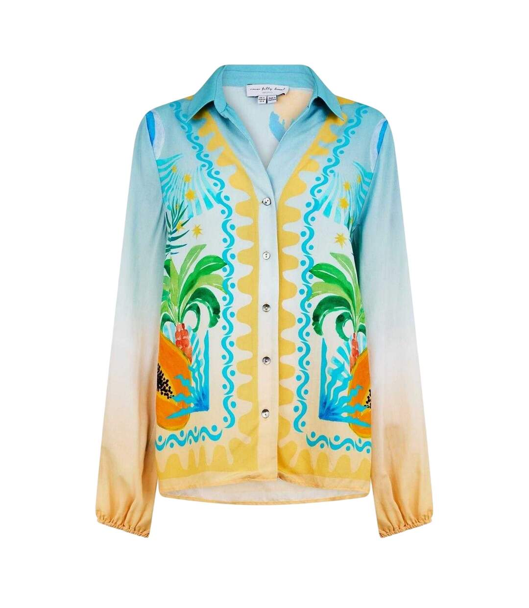 Womens/ladies Rio Regular Long-sleeved Shirt Blue Never Fully Dressed-2