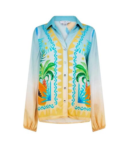 Womens/ladies Rio Regular Long-sleeved Shirt Blue Never Fully Dressed