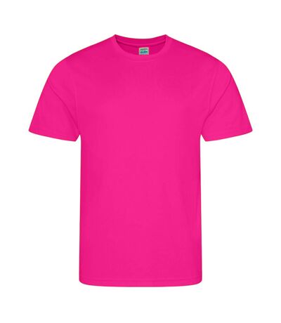 Just Cool Mens Performance Plain T-Shirt (Hyper Pink) - UTRW683