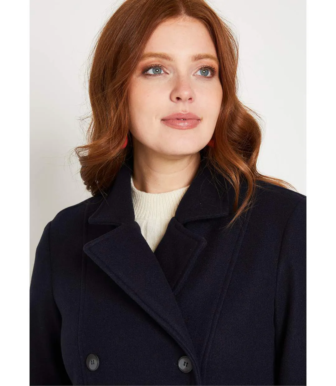 Manteau caban court double boutonnage-4