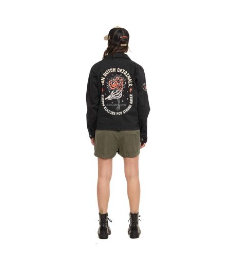 Veste femme en twill  avec print, broderie dos et fil lurex Endless Vondutch