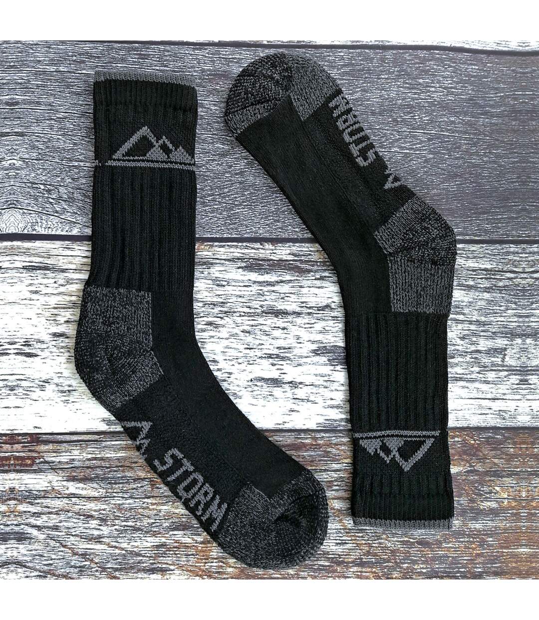 3 Pack Mens Heavy Cushioned Outdoor Cotton Hiking Socks-3