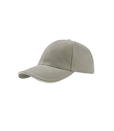 Atlantis Liberty Sandwich Heavy Brush Cotton 6 Panel Cap (Pack of 2) (Light Grey) - UTAB433