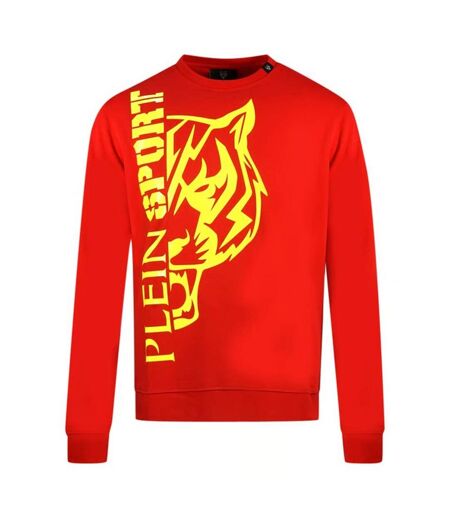 Pull Motif/style Tigre Homme Rouge Plein Sport