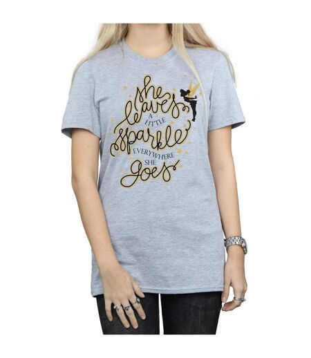 Disney Femme/Ladies - T-shirt boyfriend en coton avec étoiles de la Fée Clochette (Gris sportif) - UTBI46460