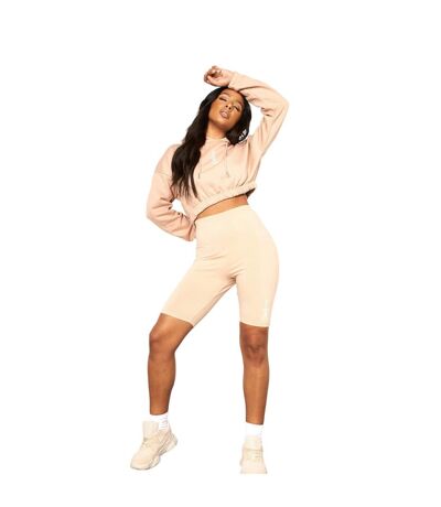 Sweat Court À Capuche Femme Beige NVME